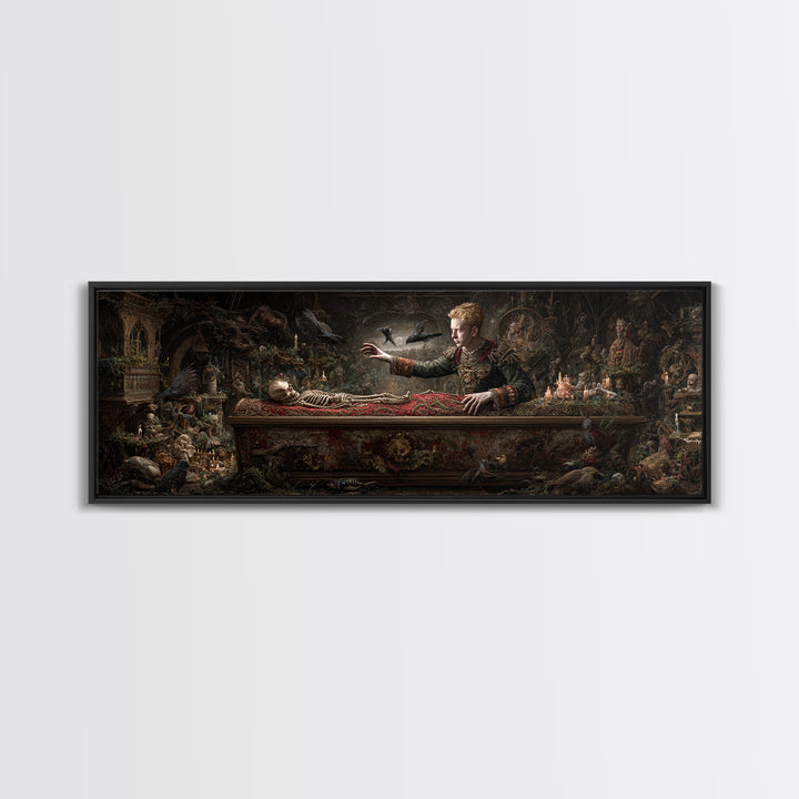 The Royal Coffin Maker, Medieval Grotesque Art, Extra Wide Wall Art, Gothic Horror Wall Art, Canvas Print, Halloween Wall Art