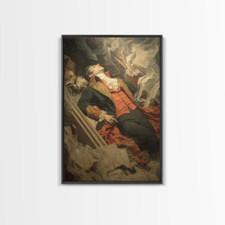 The Royal Coffin Maker, Gothic Nightmare Art, Vertical Wall Art, Dark Halloween Decor, Framed Canvas Print, Halloween Wall Art