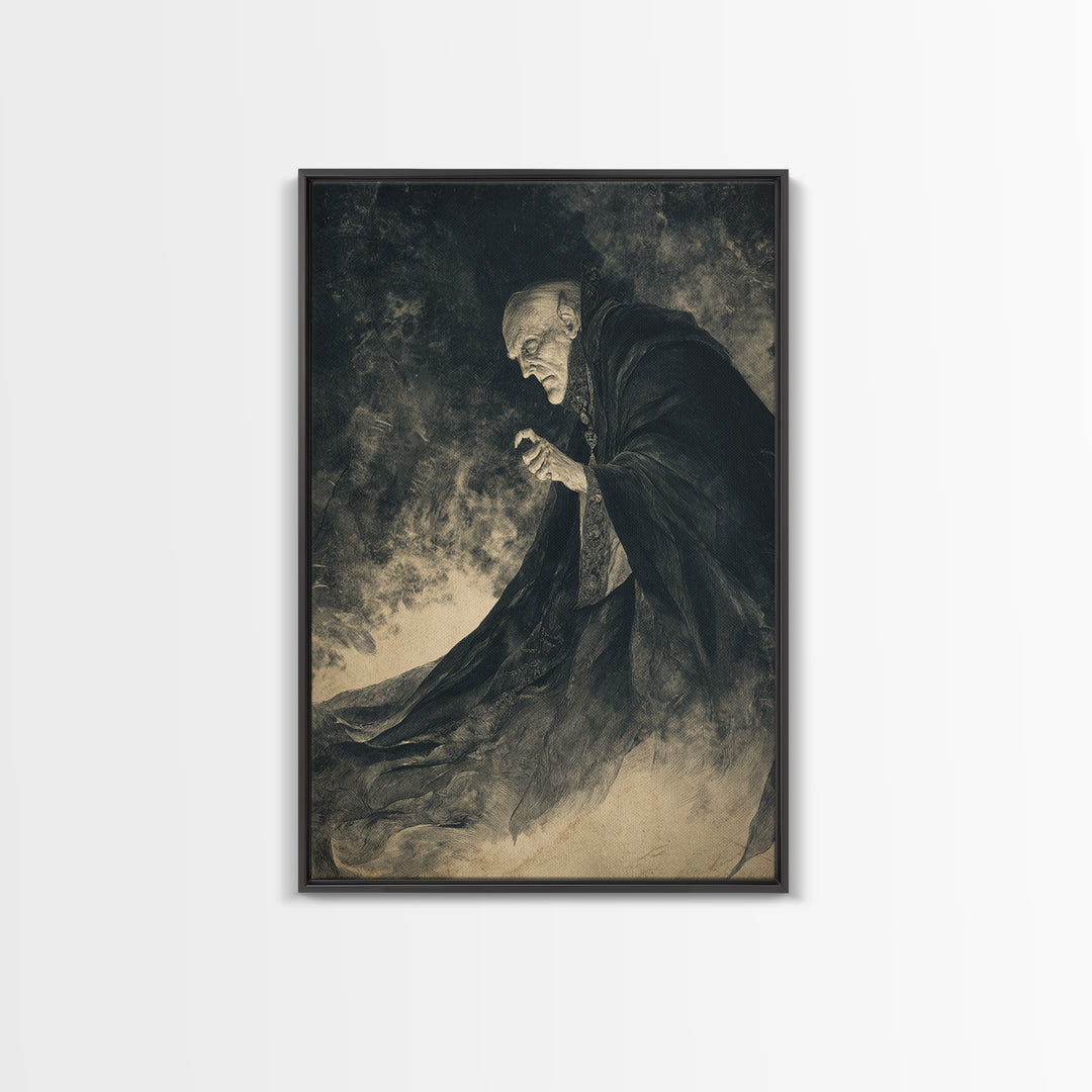 The Royal Coffin Maker, Expressionist Nightmare Art, Vertical Wall Art, Dark Fantasy Wall Art, Canvas Print, Halloween Wall Art