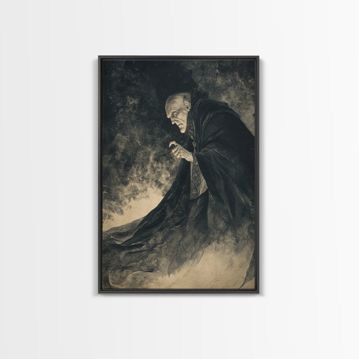 The Royal Coffin Maker, Expressionist Nightmare Art, Vertical Wall Art, Dark Fantasy Wall Art, Canvas Print, Halloween Wall Art