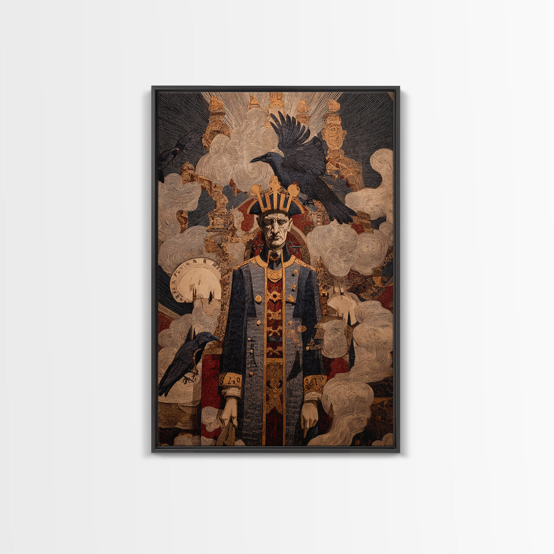 The Royal Coffin Maker, Expressionist Gothic Art, Vertical Wall Art, Gothic Horror Wall Art, Canvas Print, Halloween Wall Art