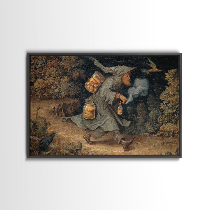 The Soul Collector, Medieval Grotesque Art, Landscape Wall Art, Gothic Horror Wall Art, Canvas Print, Halloween Wall Art
