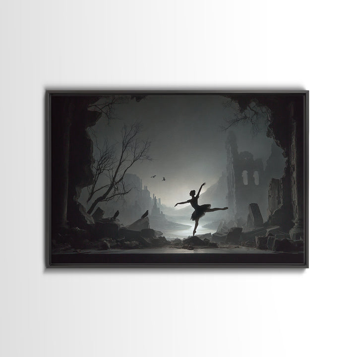 The Phantom Ballerina, Romantic Gothic Landscape, Landscape Wall Art, Gothic Horror Wall Art, Framed Canvas Print