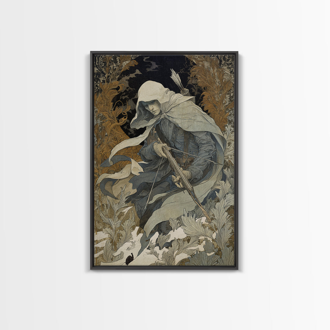 The Ghost Of The Witch Hunter, Symbolist Death Art, Vertical Wall Art, Gothic Horror Wall Art, Canvas Print, Halloween Wall Art
