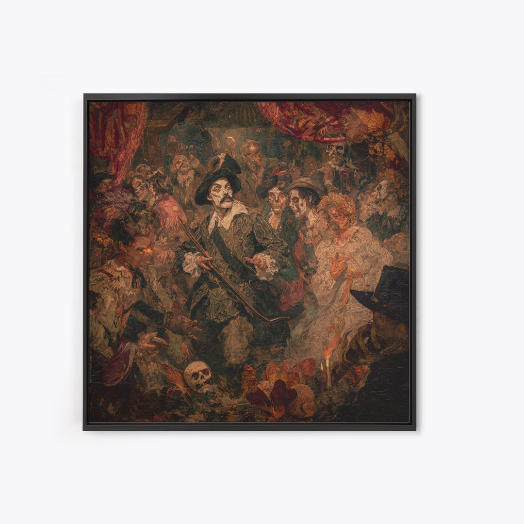 The Ghost Of The Witch Hunter, Grotesque Carnival Art, Square Wall Art, Dark Fantasy Wall Art, Canvas Print, Halloween Wall Art