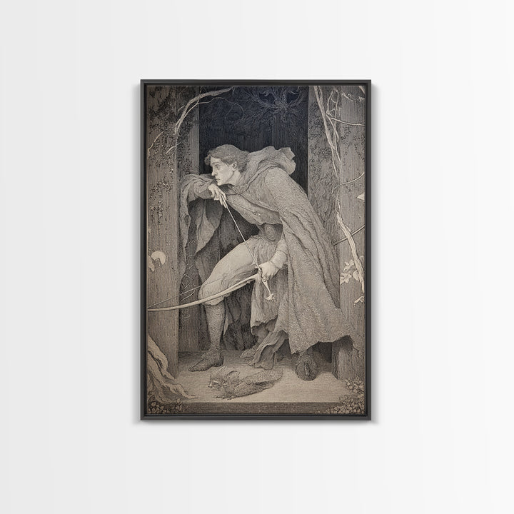 The Ghost Of The Witch Hunter, Victorian Macabre Art, Vertical Wall Art, Gothic Horror Wall Art, Canvas Print, Halloween Wall Art