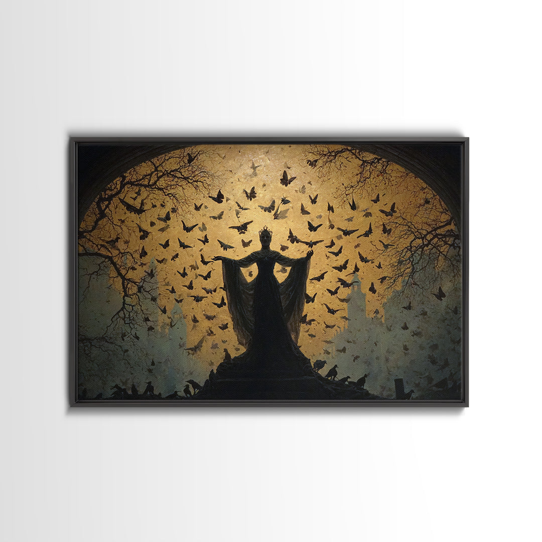The Moth-Winged Empress, Romantic Gothic Landscape, Landscape Wall Art, Macabre Wall Art, Canvas Print, Halloween Wall Art