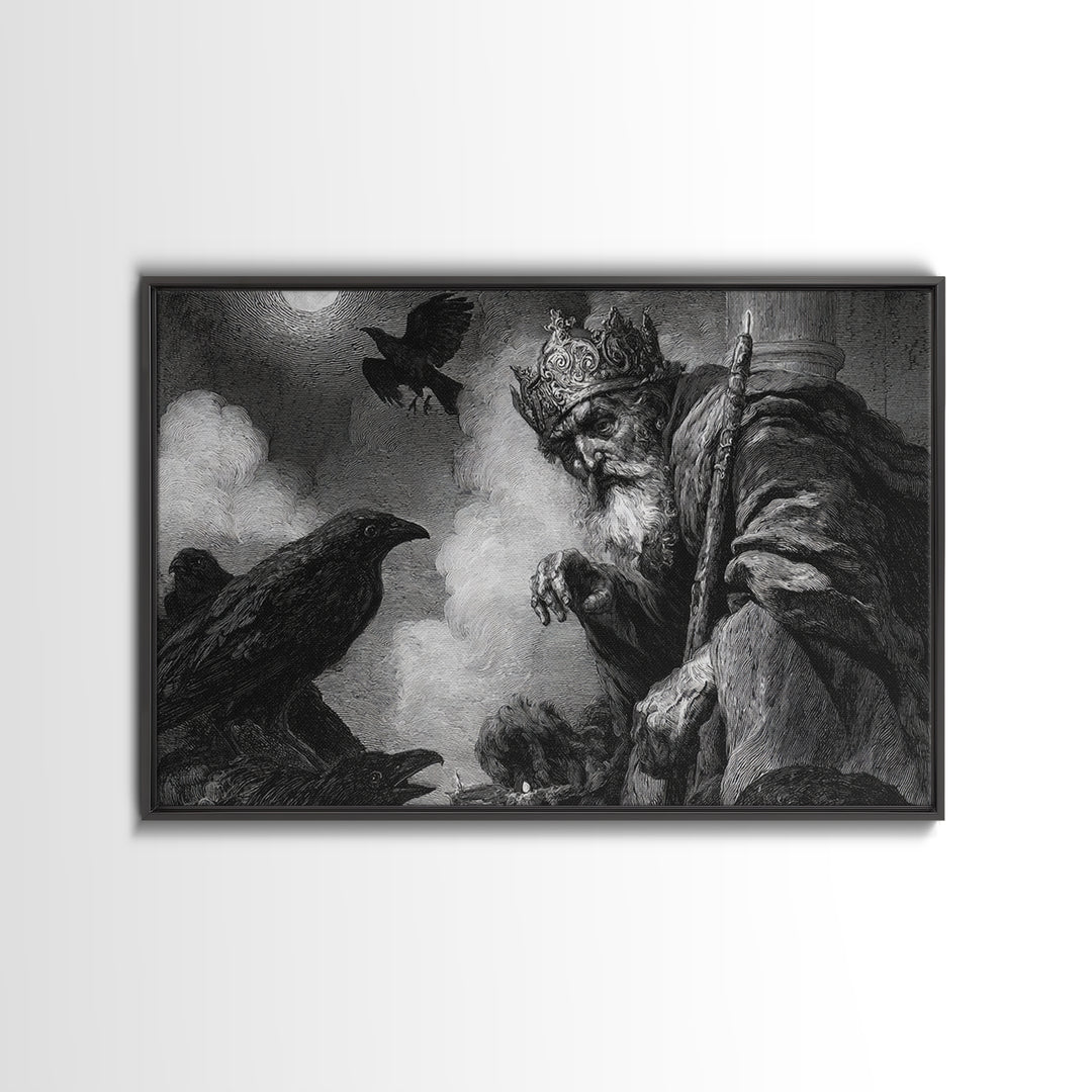 The Ash-Covered Oracle, Symbolist Etching Art, Landscape Wall Art, Dark Fantasy Wall Art, Canvas Print, Halloween Wall Art
