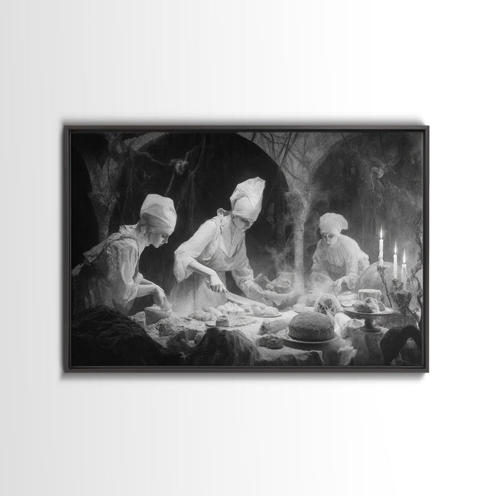 The Ghost Bakery, Symbolist Gothic Landscape, Landscape Wall Art, Gothic Horror Wall Art, Canvas Print, Halloween Wall Art