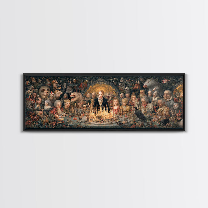 The Monster Family Portrait, Medieval Grotesque Art, Extra Wide Wall Art, Gothic Horror Wall Art, Canvas Print, Halloween Wall Art