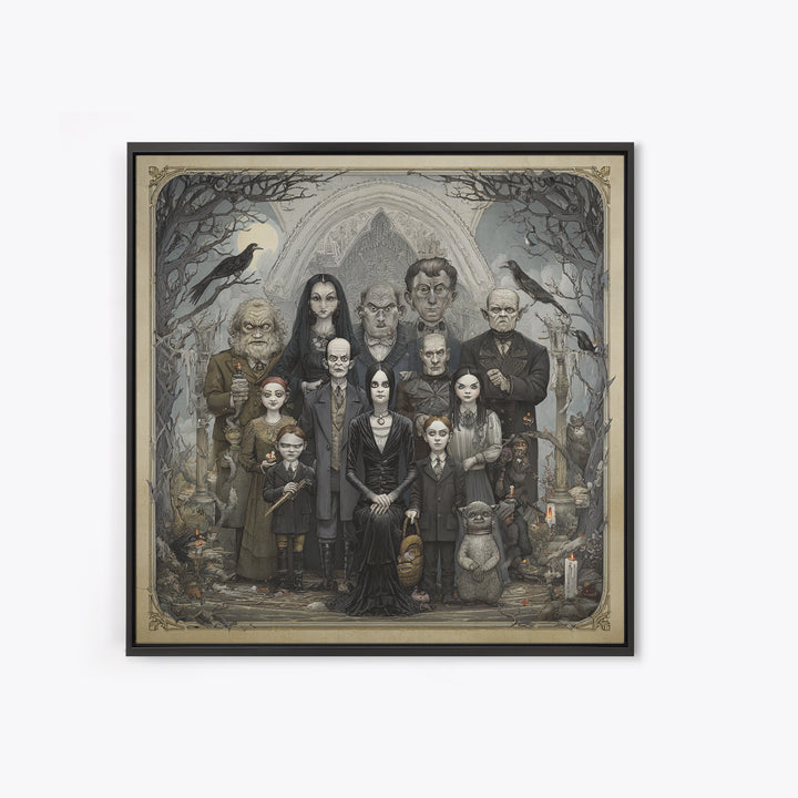 The Monster Family Portrait, Victorian Macabre Art, Square Wall Art, Gothic Horror Wall Art, Canvas Print, Halloween Wall Art