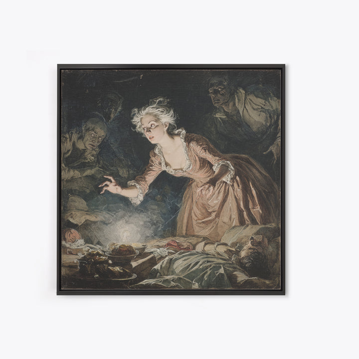 The Spider Sewing Circle, Gothic Nightmare Art, Square Wall Art, Gothic Horror Wall Art, Canvas Print, Halloween Wall Art