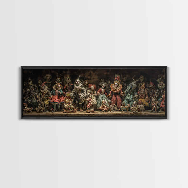 The Haunted Toy Parade, Gothic Nightmare Art, Extra Wide Wall Art, Gothic Horror Wall Art, Framed Canvas Print, Halloween Wall Art
