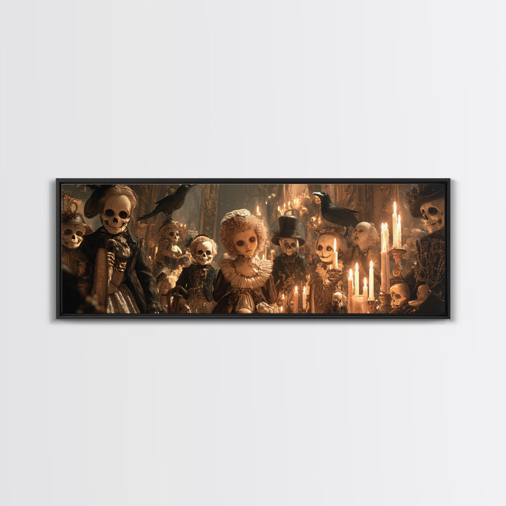 The Haunted Toy Parade, Decadent Gothic Art, Extra Wide Wall Art, Dark Halloween Decor, Canvas Print, Halloween Wall Art