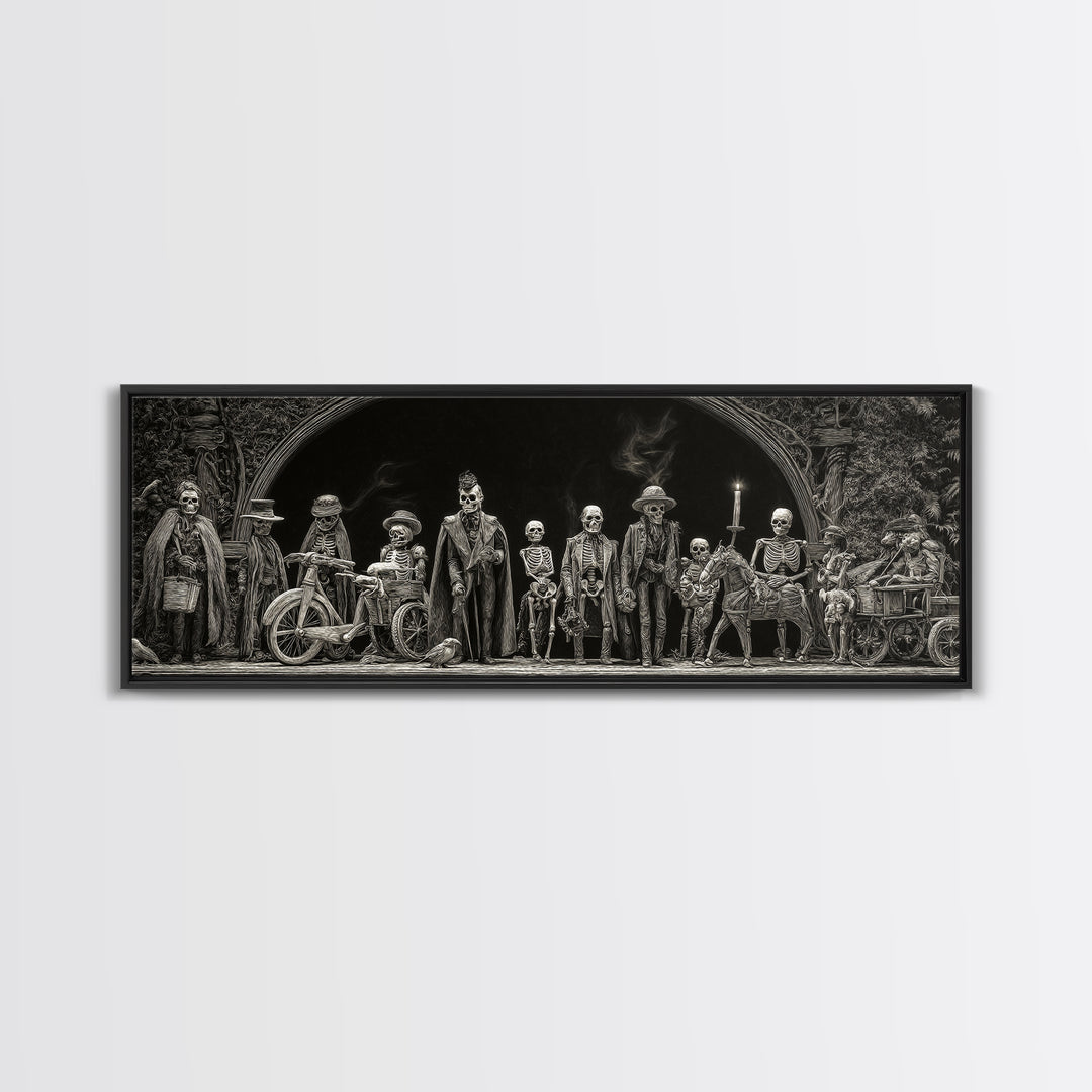 The Haunted Toy Parade, Biomechanical Horror Art, Extra Wide Wall Art, Dark Fantasy Wall Art, Framed Canvas Print, Halloween Wall Art