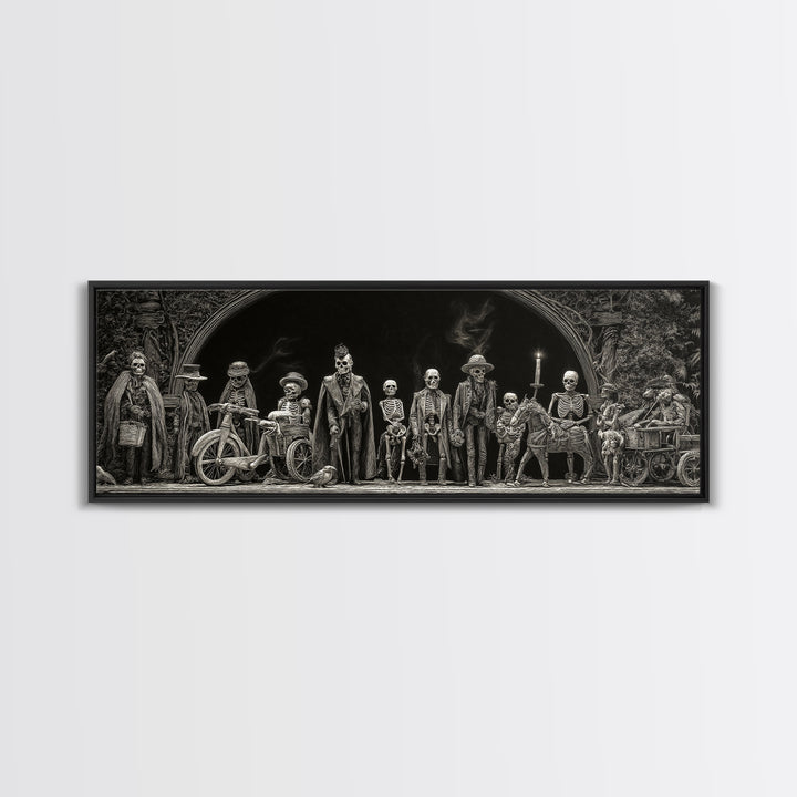 The Haunted Toy Parade, Biomechanical Horror Art, Extra Wide Wall Art, Dark Fantasy Wall Art, Framed Canvas Print, Halloween Wall Art