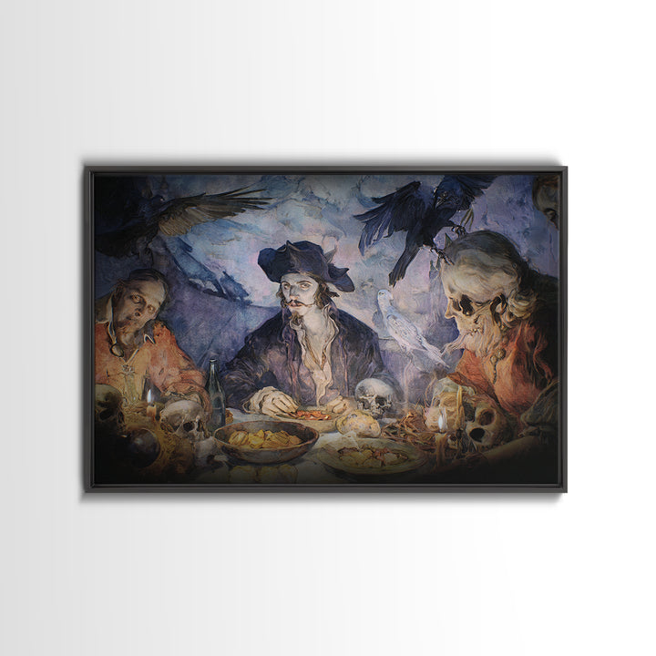 The Ghost Pirate Picnic, Expressionist Gothic Art, Landscape Wall Art, Dark Fantasy Wall Art, Canvas Print, Halloween Wall Art