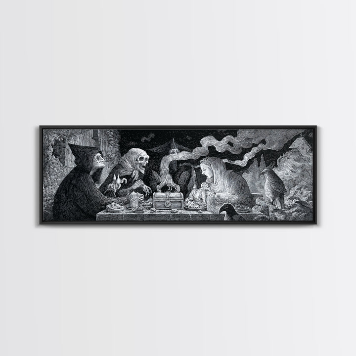 The Ghost Pirate Picnic, Victorian Macabre Art, Extra Wide Wall Art, Gothic Horror Wall Art, Canvas Print, Halloween Wall Art
