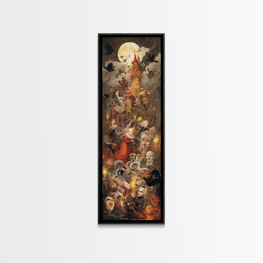 The Candy Corn Kingdom, Gothic Nightmare Art, Tall Narrow Wall Art, Gothic Horror Wall Art, Framed Canvas Print, Halloween Wall Art