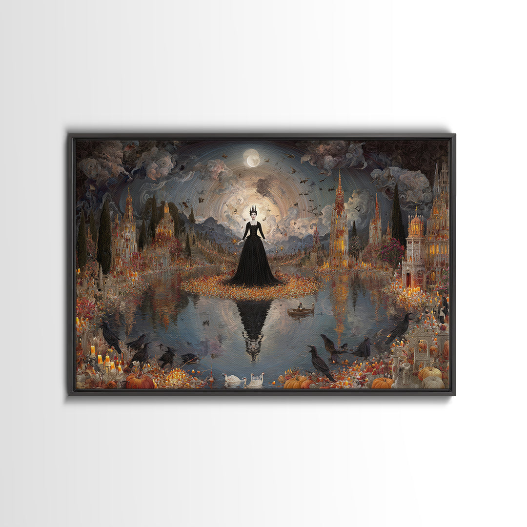 The Candy Corn Kingdom, Symbolist Gothic Landscape, Landscape Wall Art, Dark Fantasy Wall Art, Canvas Print, Halloween Wall Art
