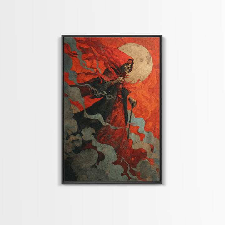 The Candy Corn Kingdom, Dark Symbolist Art, Vertical Wall Art, Macabre Wall Art, Framed Canvas Print, Halloween Wall Art