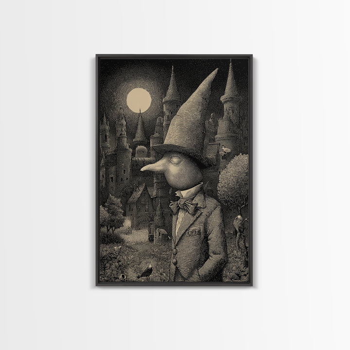 The Candy Corn Kingdom, Victorian Macabre Art, Vertical Wall Art, Dark Fantasy Wall Art, Framed Canvas Print, Halloween Wall Art