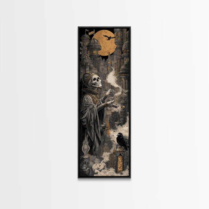 The Candy Corn Kingdom, Biomechanical Horror Art, Tall Narrow Wall Art, Dark Fantasy Wall Art, Canvas Print, Halloween Wall Art