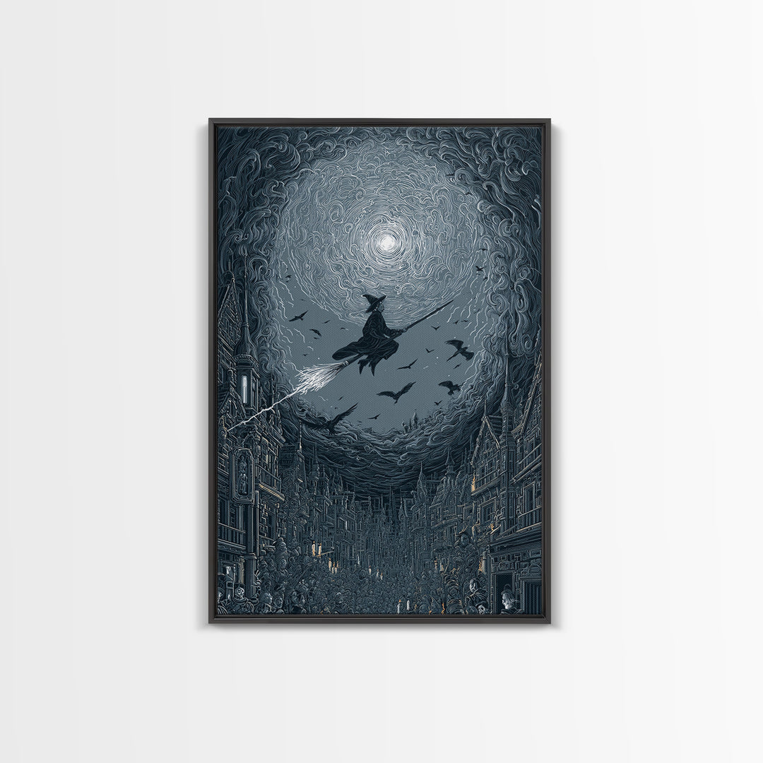 The Cyberpunk Witch, Victorian Macabre Art, Vertical Wall Art, Macabre Wall Art, Canvas Print, Halloween Wall Art, Horror Wall Art
