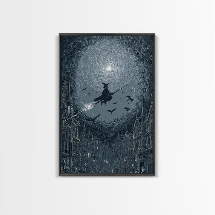 The Cyberpunk Witch, Victorian Macabre Art, Vertical Wall Art, Macabre Wall Art, Canvas Print, Halloween Wall Art, Horror Wall Art