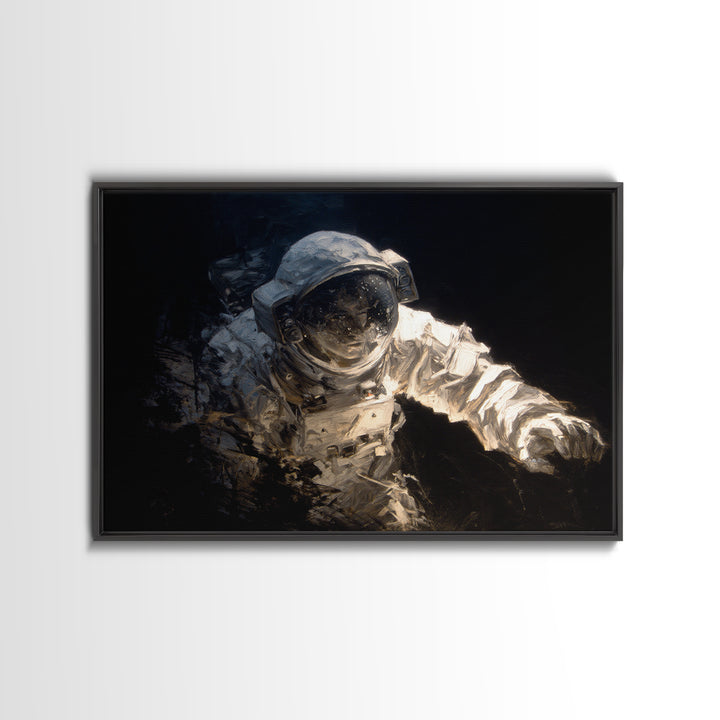 The Astronaut Ghost, Dark Romantic Horror Art, Landscape Wall Art, Macabre Wall Art, Framed Canvas Print, Halloween Wall Art