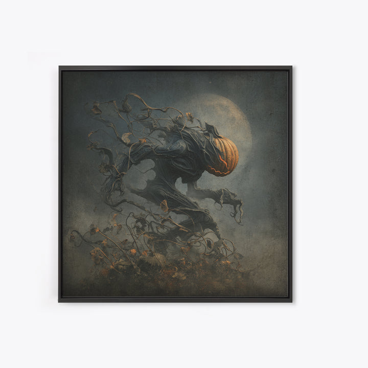 The Alien Pumpkin Patch, Biomechanical Horror Art, Square Wall Art, Dark Fantasy Wall Art, Framed Canvas Print, Halloween Wall Art