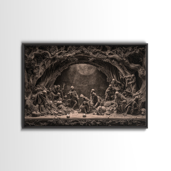 Desert Halloween, Baroque Witchcraft Art, Landscape Wall Art, Gothic Horror Wall Art, Canvas Print, Halloween Wall Art