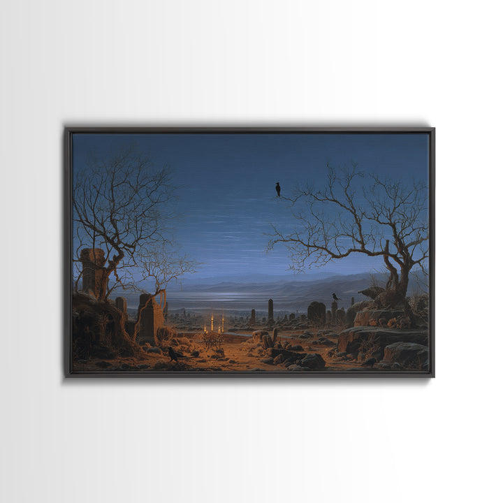 Desert Halloween, Romantic Gothic Landscape, Landscape Wall Art, Dark Fantasy Wall Art, Canvas Print, Halloween Wall Art