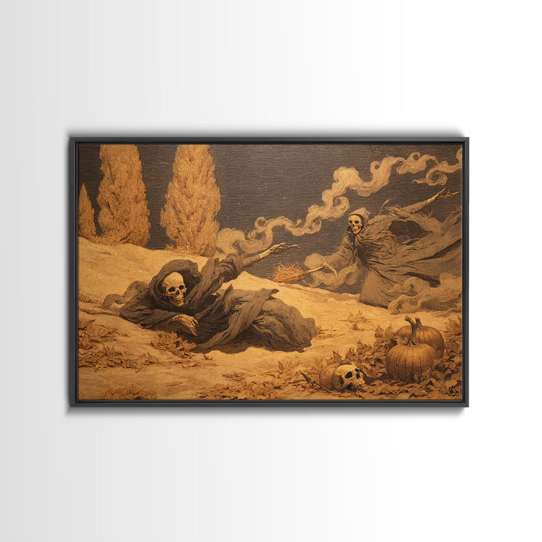 Desert Halloween, Symbolist Gothic Landscape, Landscape Wall Art, Dark Fantasy Wall Art, Framed Canvas Print, Halloween Wall Art