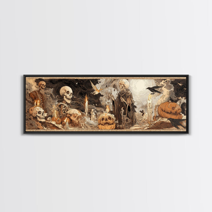 Desert Halloween, Decadent Gothic Art, Extra Wide Wall Art, Dark Halloween Decor, Canvas Print, Halloween Wall Art, Spooky Wall Decor