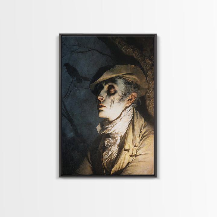 The Upside-Down Cemetery, Gothic Nightmare Art, Vertical Wall Art, Gothic Horror Wall Art, Framed Canvas Print, Halloween Wall Art