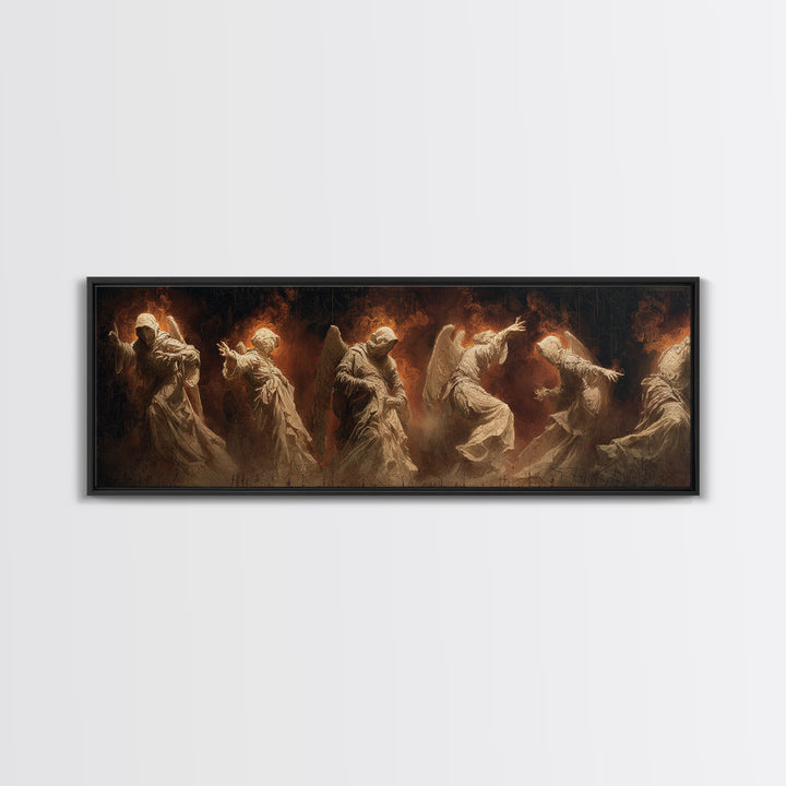 The Infinite Hallway, Visionary Gothic Art, Extra Wide Wall Art, Dark Fantasy Wall Art, Framed Canvas Print, Halloween Wall Art