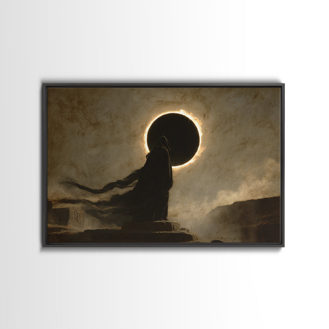 The Eclipse Summoning, Romantic Gothic Landscape, Landscape Wall Art, Macabre Wall Art, Canvas Print, Halloween Wall Art