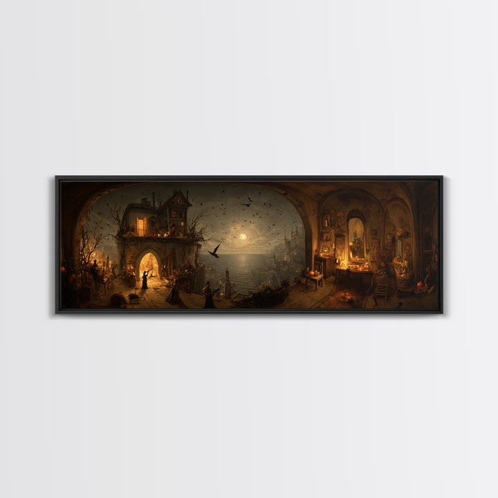 The Last House At The World'S Edge, Northern Renaissance Horror, Extra Wide Wall Art, Dark Halloween Decor, Canvas Print