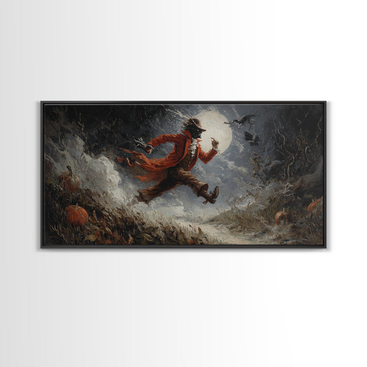 Halloween On Another Planet, Visionary Gothic Art, Wide Panoramic Art, Dark Fantasy Wall Art, Canvas Print, Halloween Wall Art