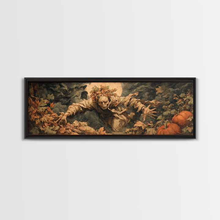 The Personification Of October, Dark Renaissance Art, Extra Wide Wall Art, Dark Fantasy Wall Art, Framed Canvas Print