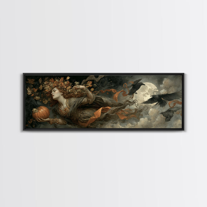 The Personification Of October, Gothic Nightmare Art, Extra Wide Wall Art, Gothic Horror Wall Art, Canvas Print, Halloween Wall Art