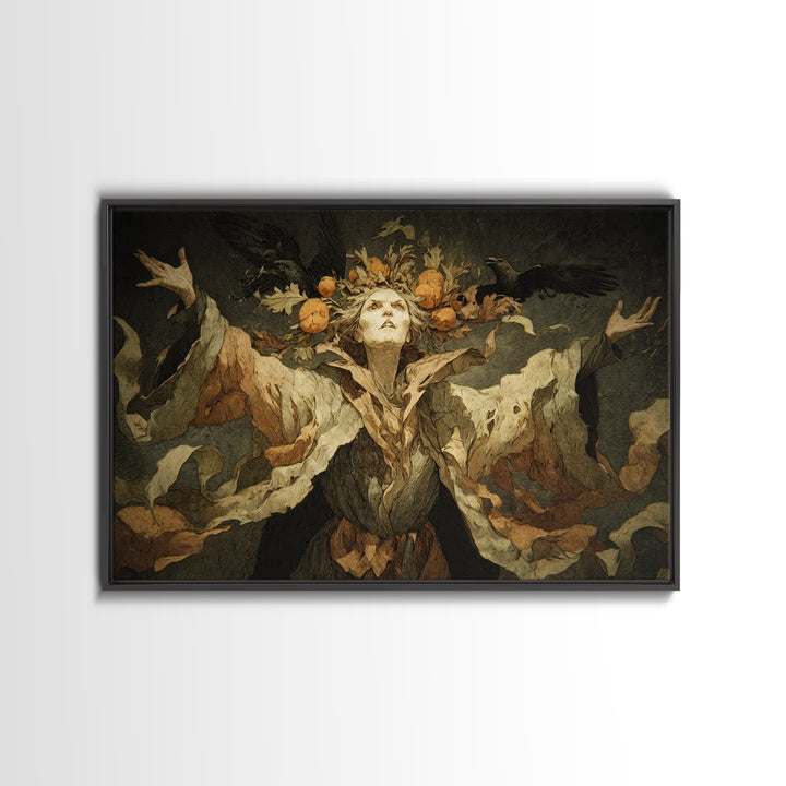 The Personification Of October, Expressionist Nightmare Art, Landscape Wall Art, Dark Fantasy Wall Art, Canvas Print, Halloween Wall Art