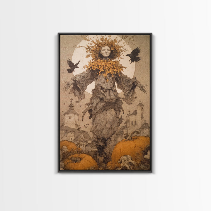 The Personification Of October, Victorian Macabre Art, Vertical Wall Art, Macabre Wall Art, Canvas Print, Halloween Wall Art