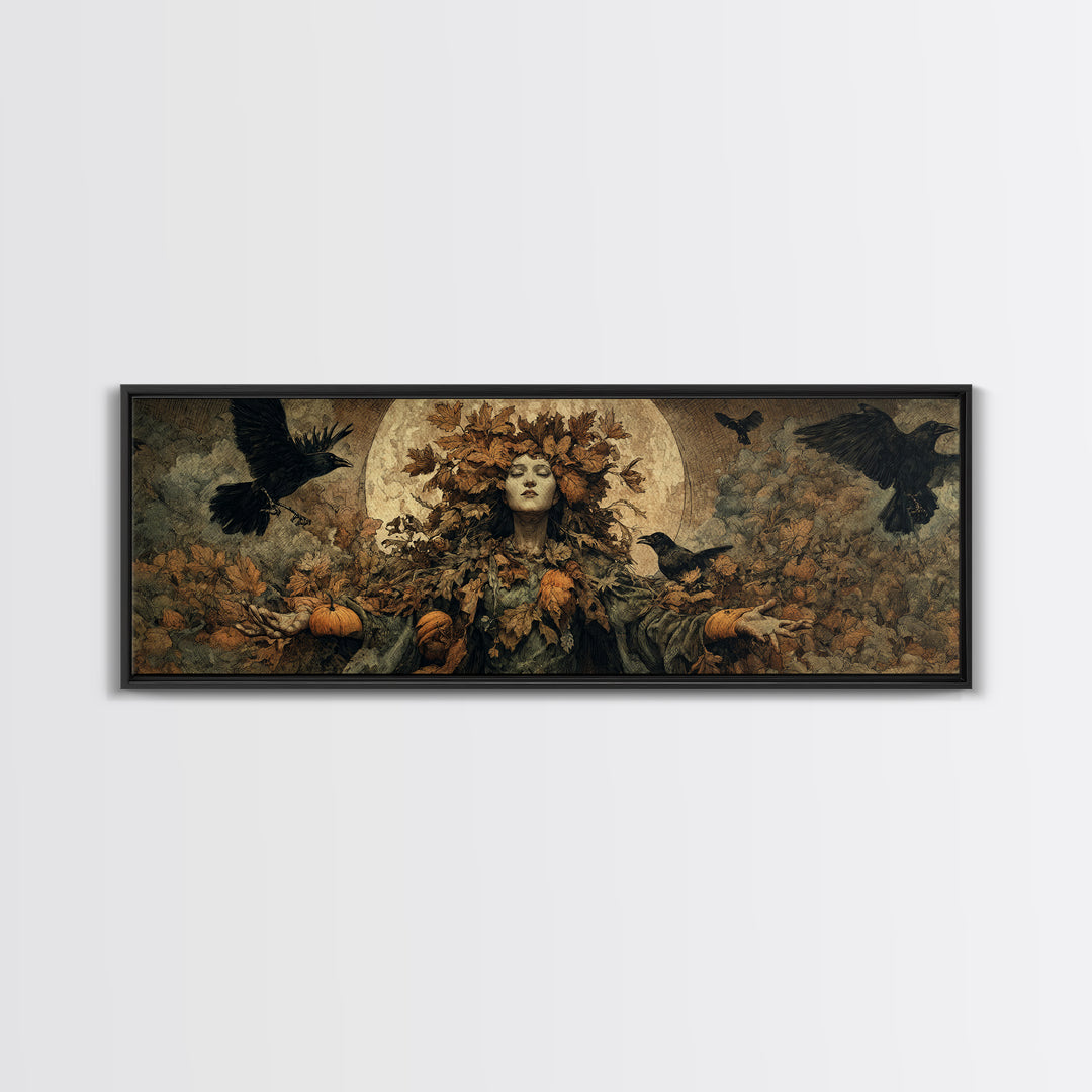 The Personification Of October, Surreal Apocalyptic Art, Extra Wide Wall Art, Gothic Horror Wall Art, Canvas Print