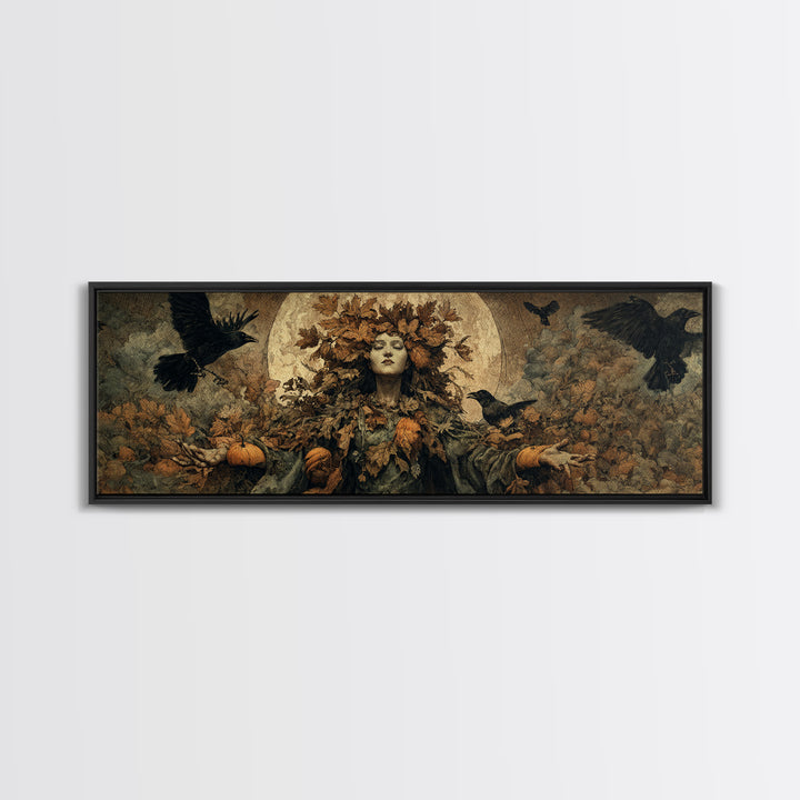 The Personification Of October, Surreal Apocalyptic Art, Extra Wide Wall Art, Gothic Horror Wall Art, Canvas Print