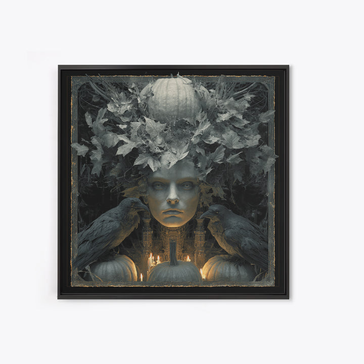 The Personification Of October, Biomechanical Horror Art, Square Wall Art, Dark Halloween Decor, Canvas Print, Halloween Wall Art