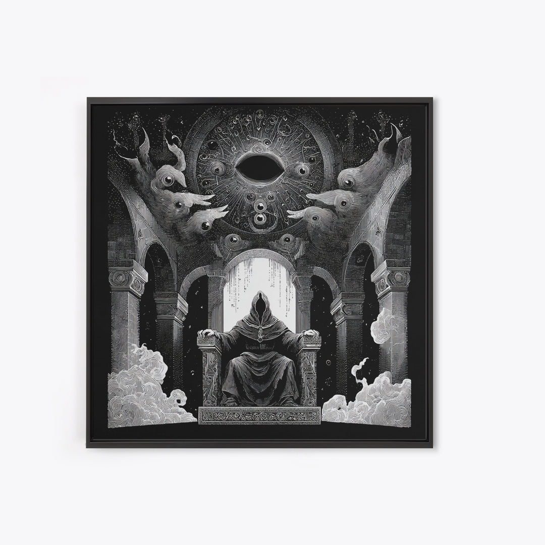 The Dreaming Priest Of The Outer Gate, Symbolist Dream Art, Square Wall Art, Dark Fantasy Wall Art, Canvas Print, Halloween Wall Art