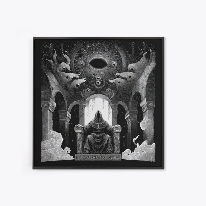 The Dreaming Priest Of The Outer Gate, Symbolist Dream Art, Square Wall Art, Dark Fantasy Wall Art, Canvas Print, Halloween Wall Art