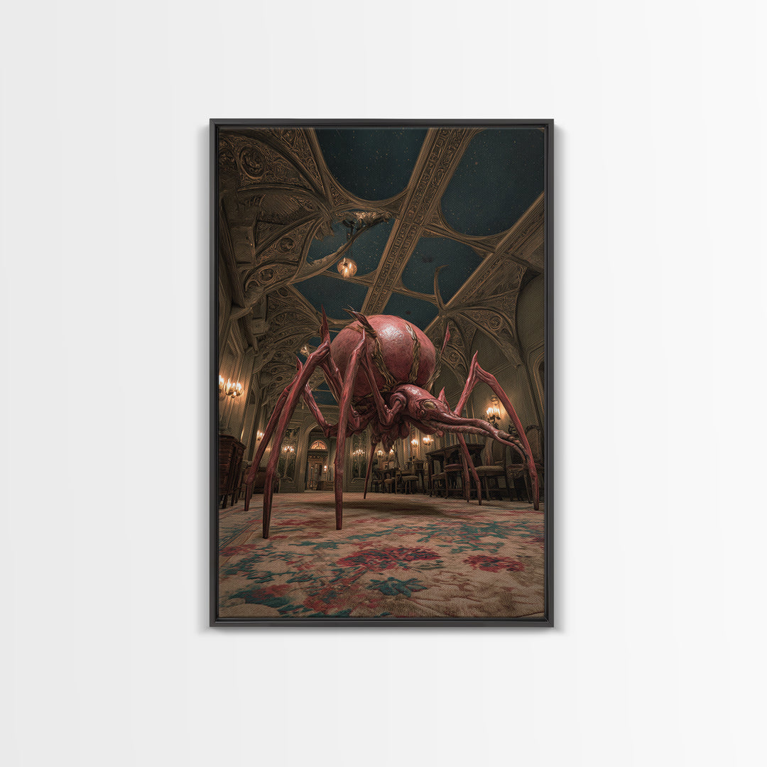 The Crawler Beneath The Floor Of Stars, Ornate Symbolist Art, Vertical Wall Art, Dark Fantasy Wall Art, Canvas Print